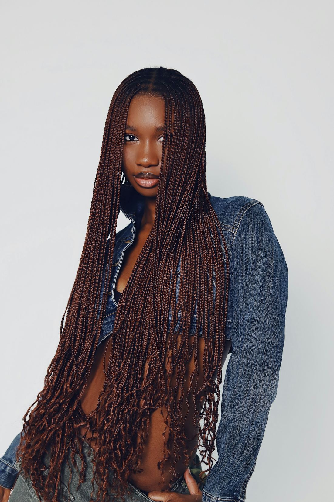 Knotless Braids hairstyle (sample photo)